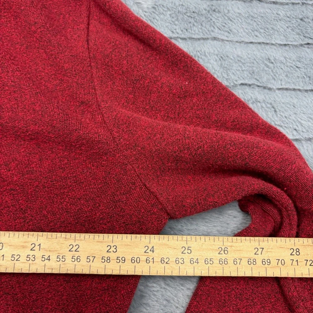 Norm Thompson Mens Red Asymmetrical Fold Over Collar Pullover Sweater 11617